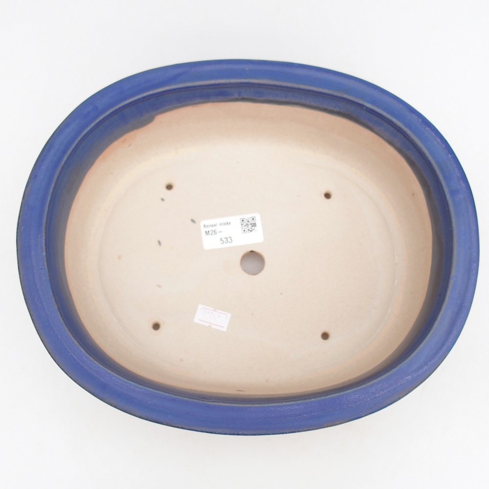 Keramická bonsai miska 26 x 22 x 8 cm, barva modrá