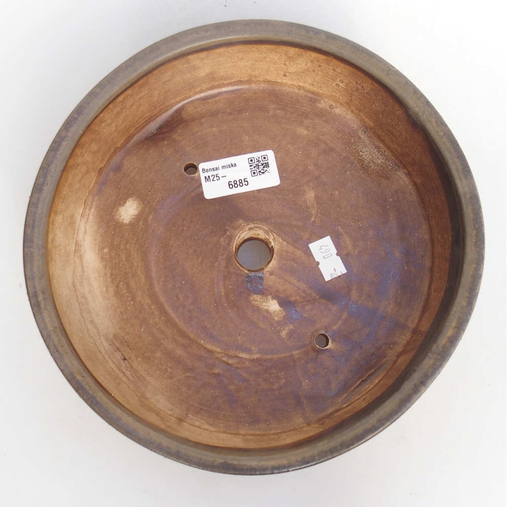 Keramická bonsai miska 21 x 21 x 6 cm, barva hnědá