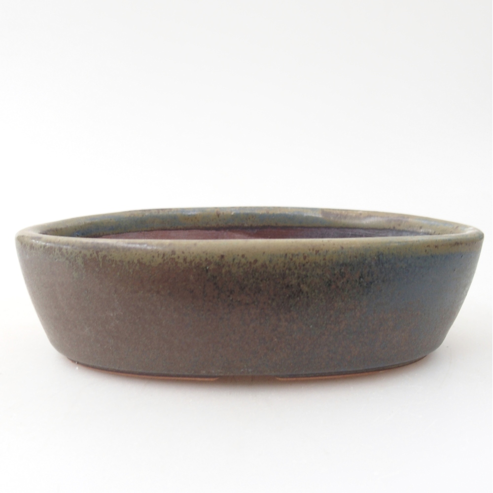 Keramická bonsai miska 15 x 9,5 x 4 cm, barva hnědá