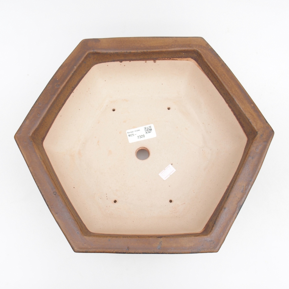 Keramická bonsai miska 32 x 28 x 10 cm, barva hnědá