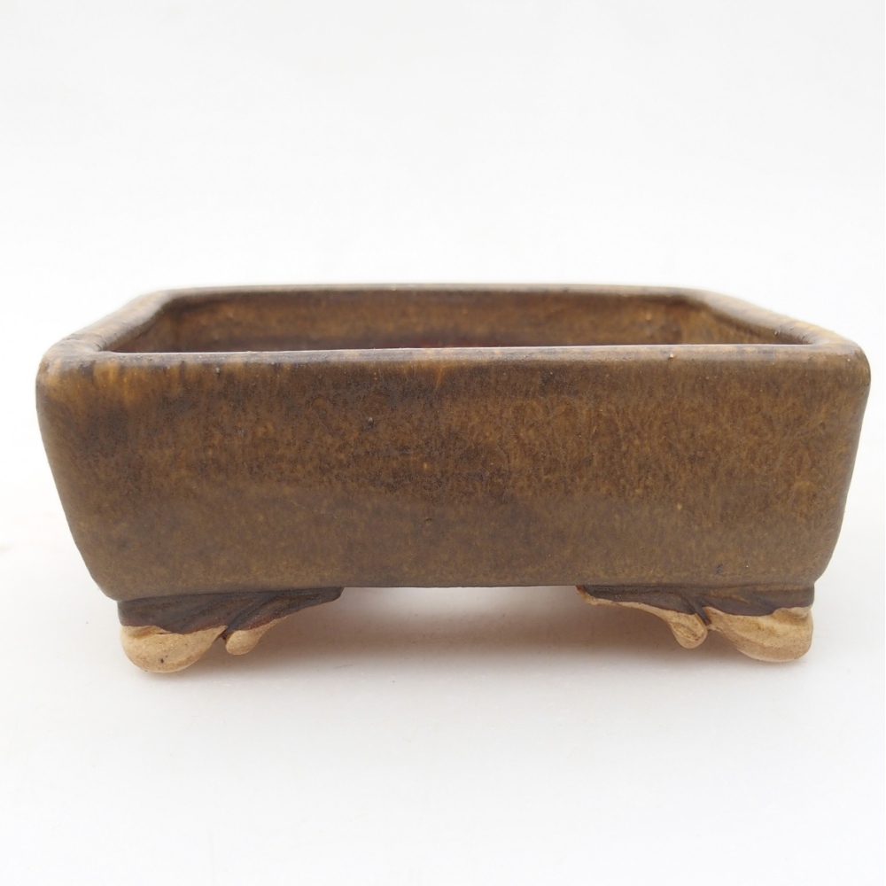 Keramická bonsai miska 10 x 8 x 4 cm, barva hnědá