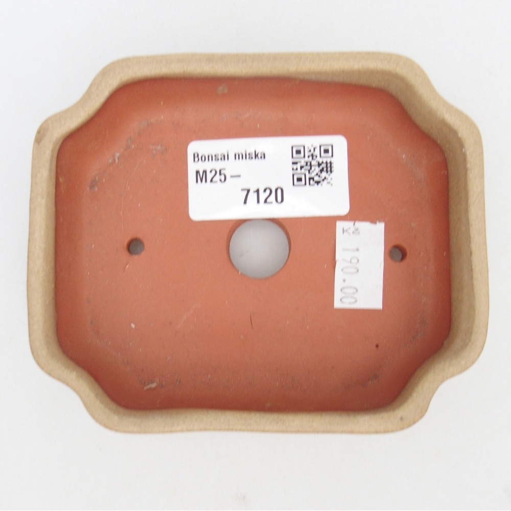 Keramická bonsai miska 10 x 8,5 x 2,5 cm, barva béžová