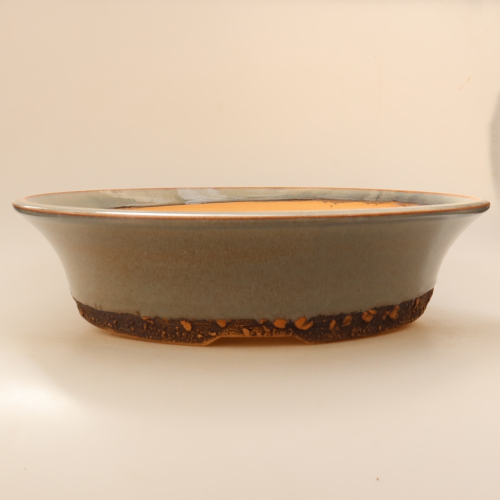 Keramická bonsai miska 35,5 x 35,5 x 9 cm, barva šedá - POUZE OSOBNÍ ODBĚR nebo paletová přeprava