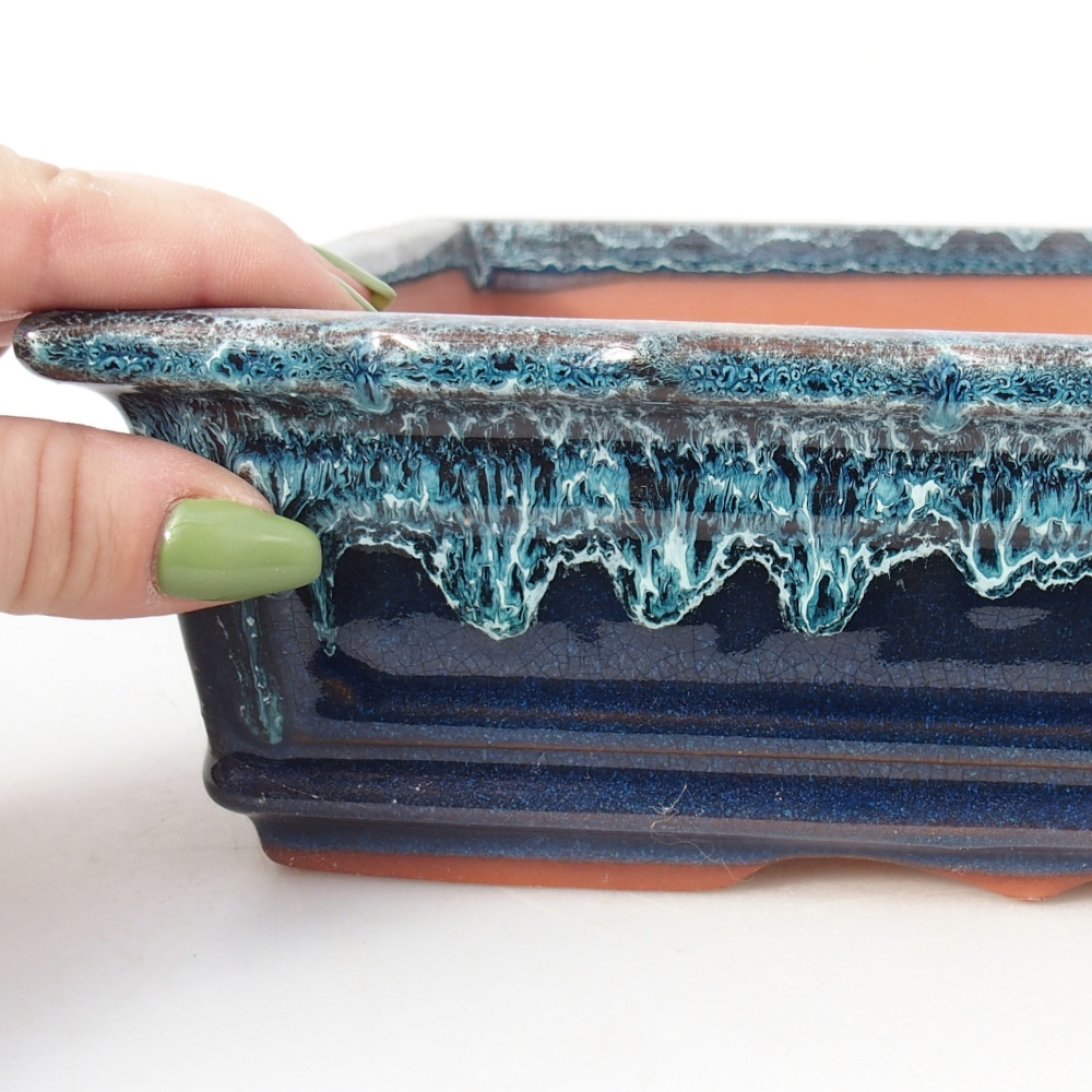 Miska 32 x 22,5 x7 cm barva modrobílá