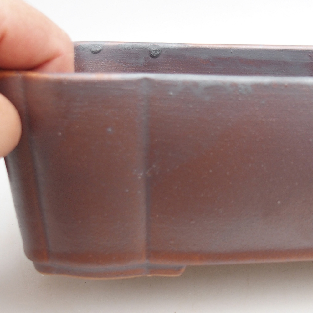 Keramická bonsai miska 20 x 17 x 7 cm, barva kovová