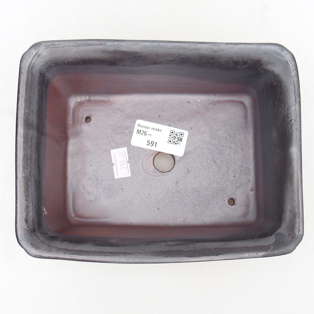 Keramická bonsai miska 18 x 14 x 7,5 cm, barva černá