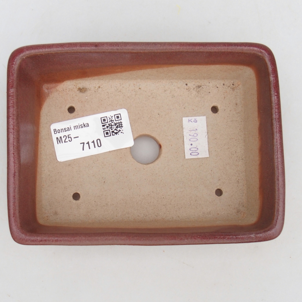Keramická bonsai miska 11,5 x 9,5 x 6 cm, barva vínová