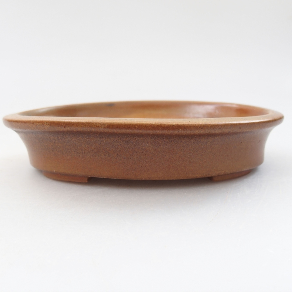 Keramická bonsai miska 13 x 11 x 3 cm, barva hnědá