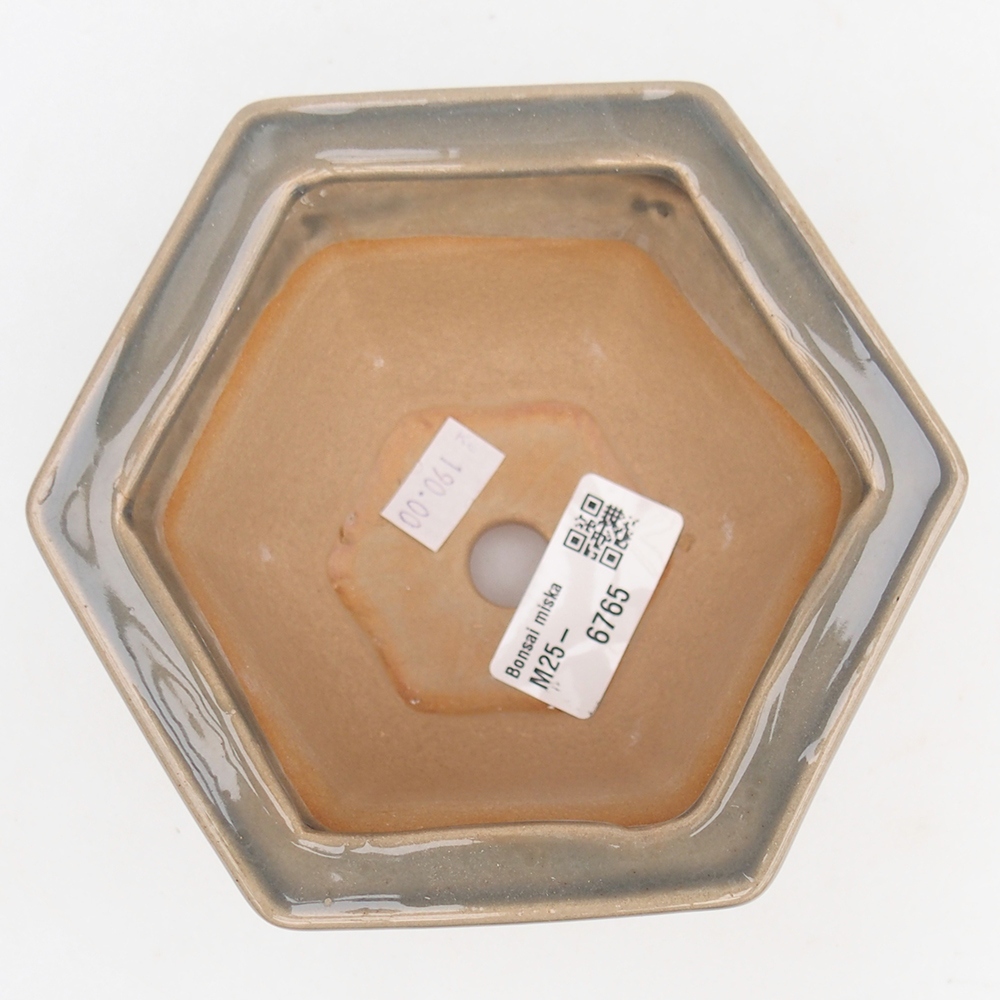 Keramická bonsai miska 13 x 11,5  x 8 cm, barva šedá