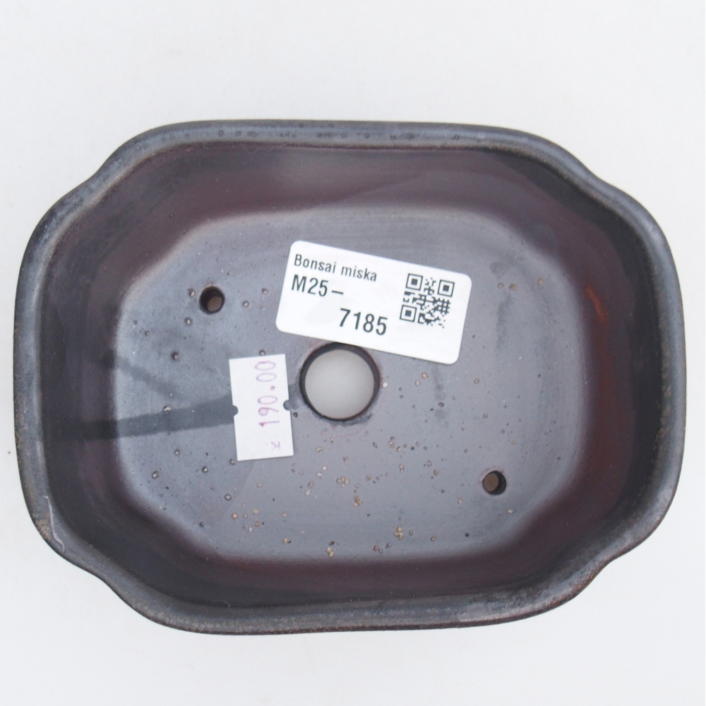 Keramická bonsai miska 12,5 x 9,5 x 4,5 cm, barva šedá