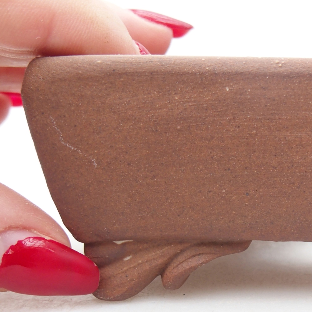 Keramická bonsai miska 10 x 8 x 4 cm, barva hnědá