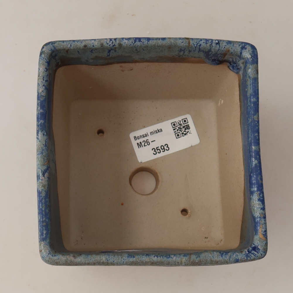 Keramická bonsai miska 11,5 x 11,5 x 9 cm, barva modrá