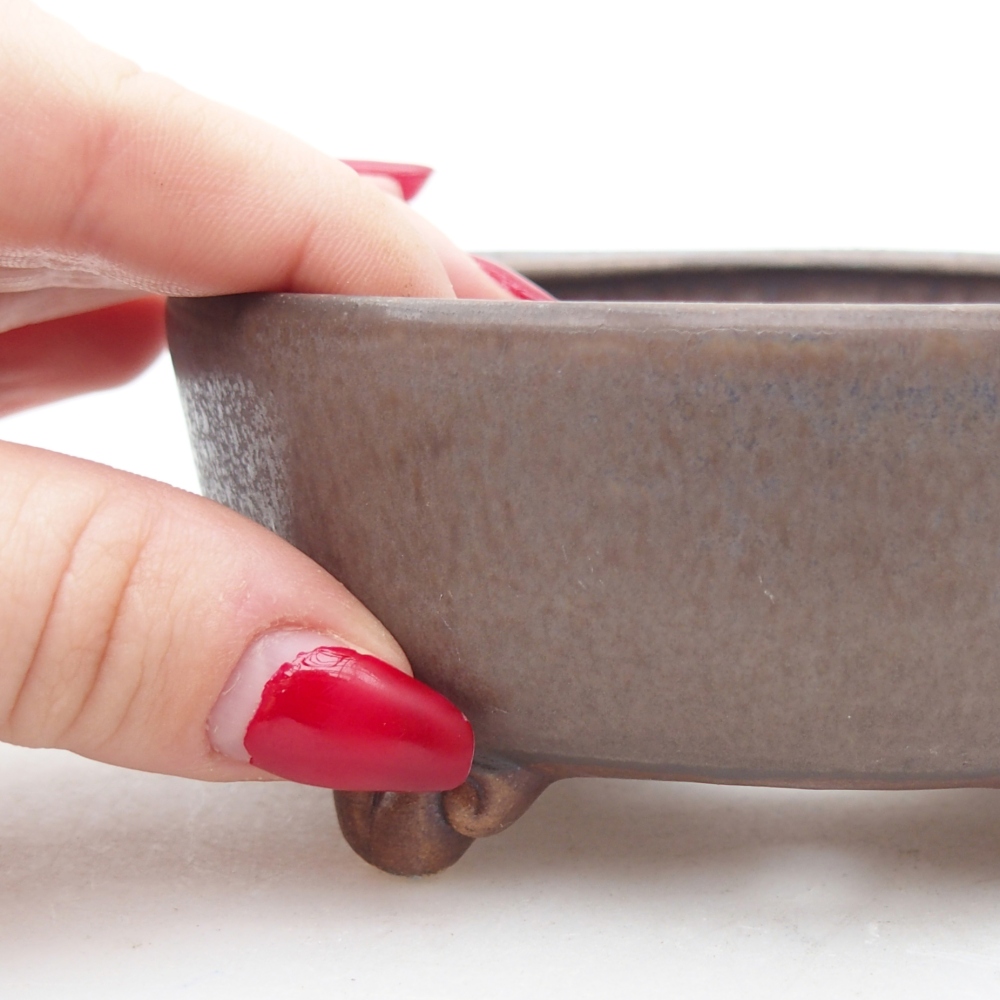 Keramická bonsai miska 11 x 11 x 4,5 cm, barva modrá