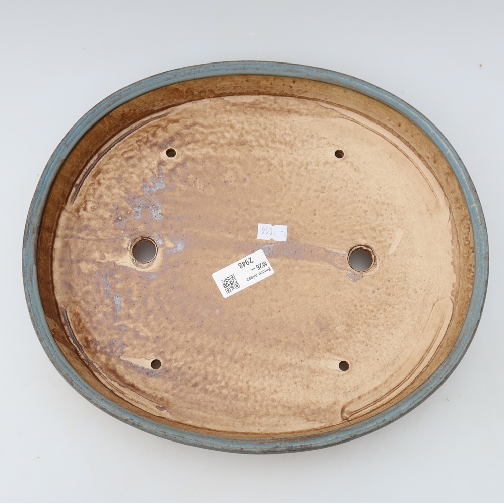 Keramická bonsai miska 31 x 27 x 4,5 cm, barva modrá