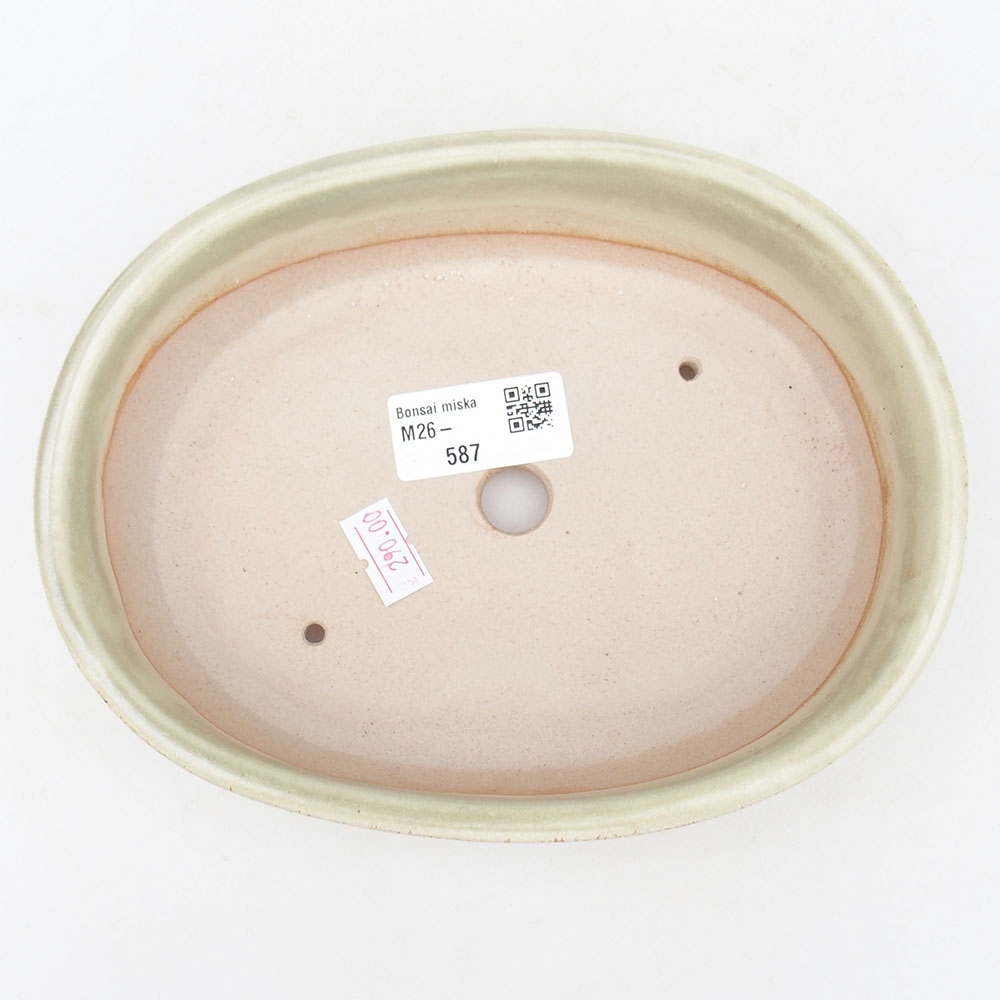 Keramická bonsai miska 19 x 14 x 5 cm, barva zelená