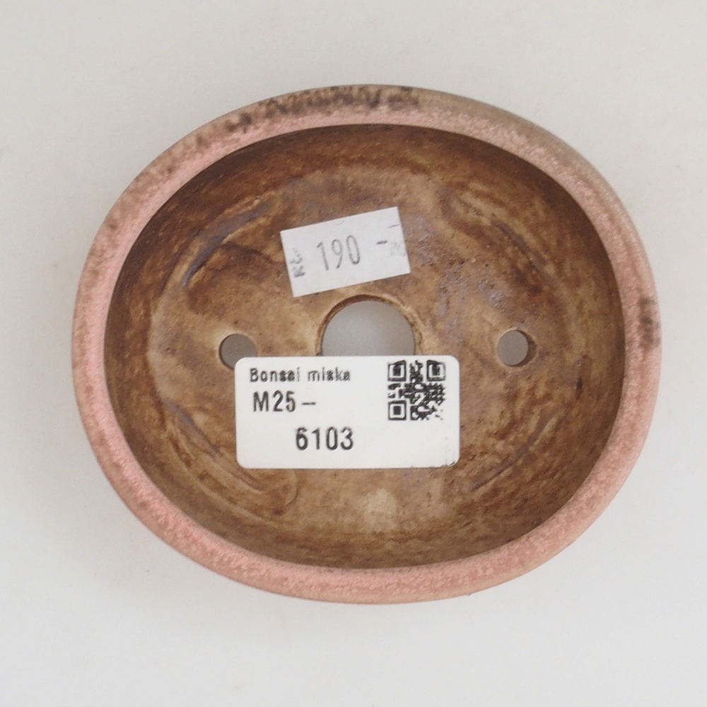 Keramická bonsai miska 9,5 x 8 x 3 cm, barva růžová