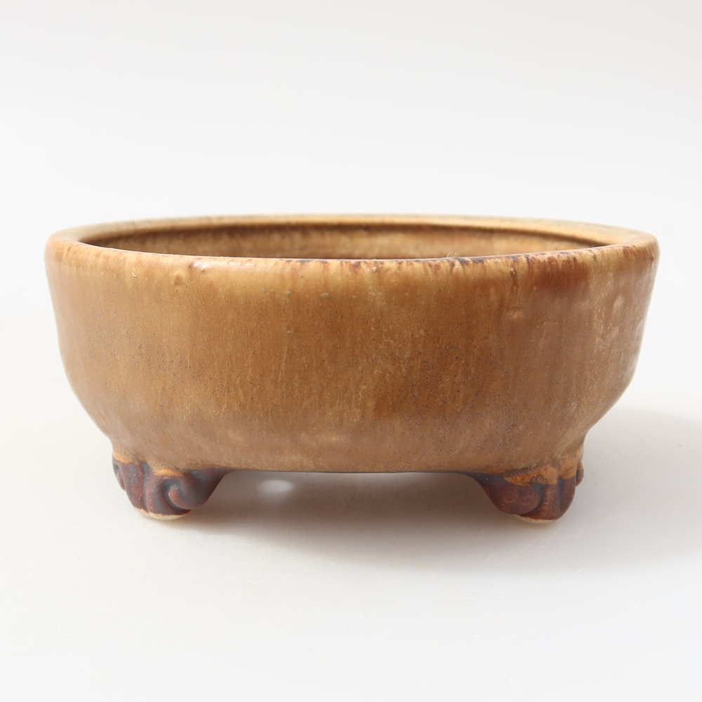 Keramická bonsai miska 11 x 11 x 4,5 cm, barva hnědá