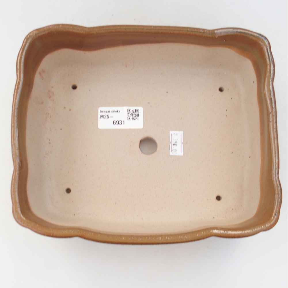 Keramická bonsai miska 20,5 x 17 x 7 cm, barva hnědá