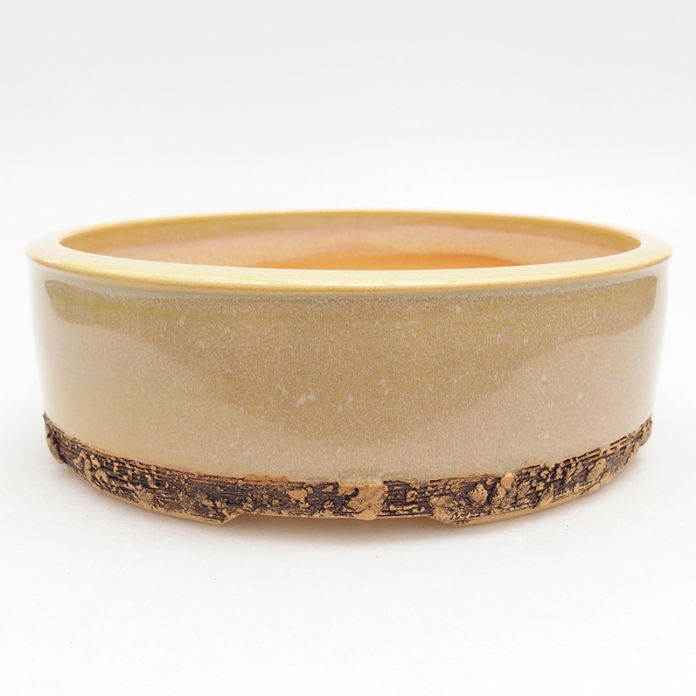 Keramická bonsai miska 18,5 x 18,5 x 6 cm, barva zelená