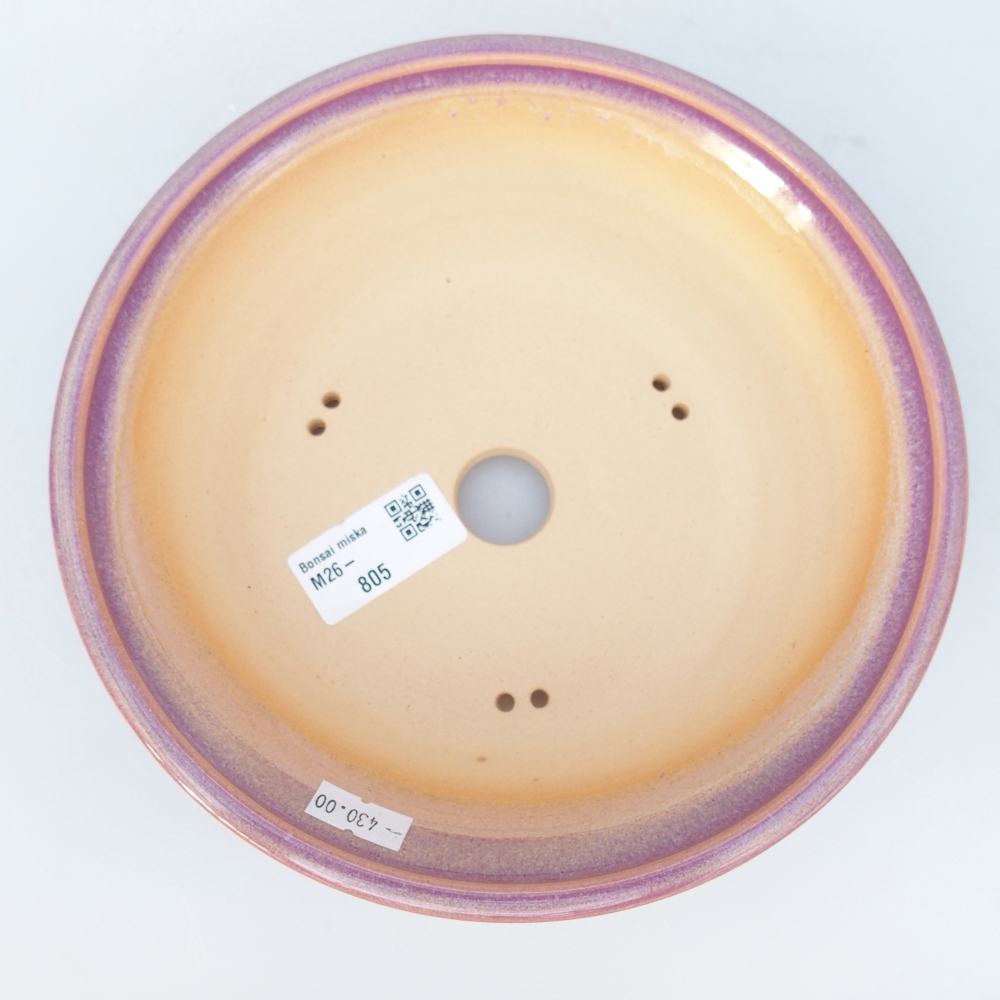 Keramická bonsai miska 19,5 x 19,5 x 5,5 cm, barva fialová