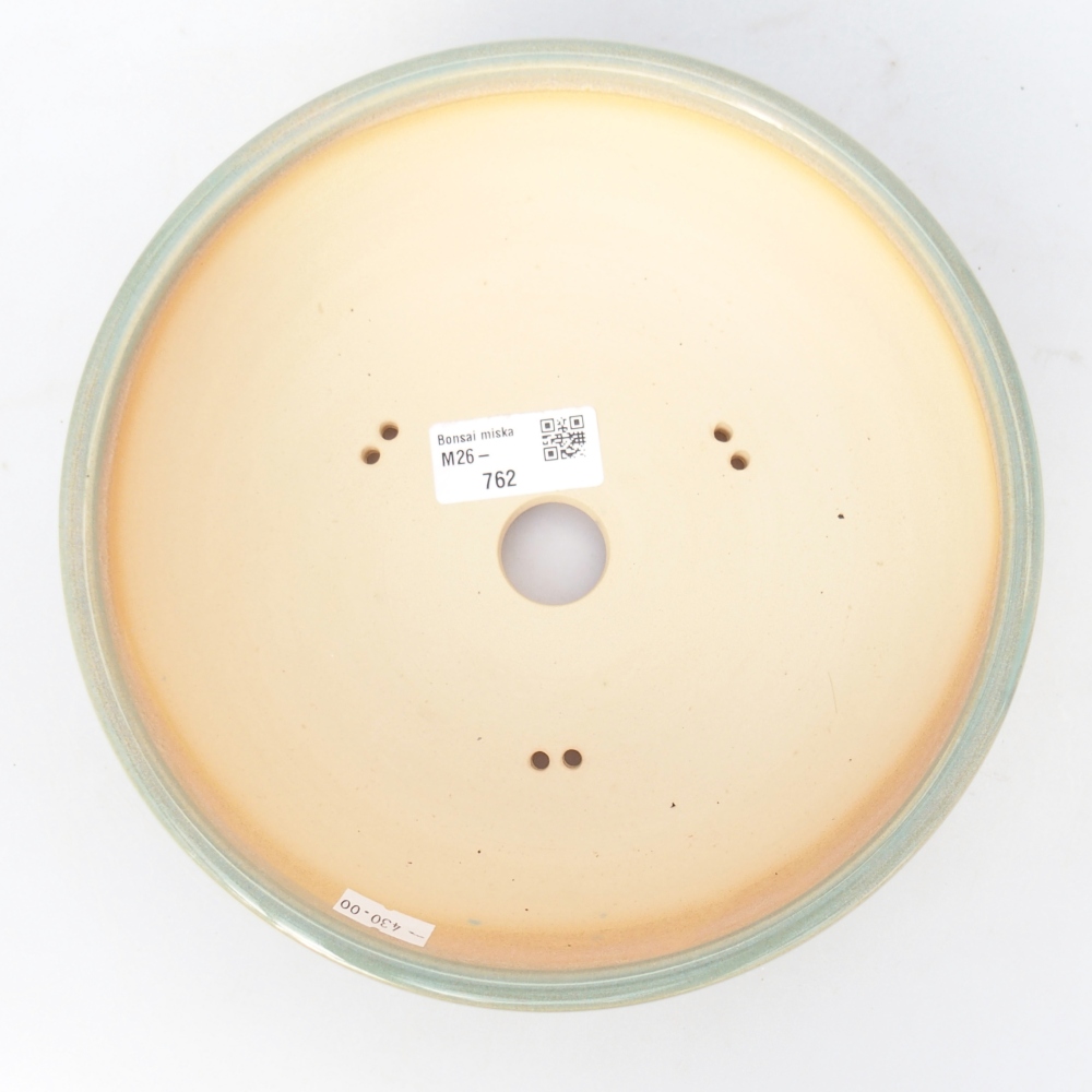 Keramická bonsai miska 20 x 20 x 6 cm, barva zelená
