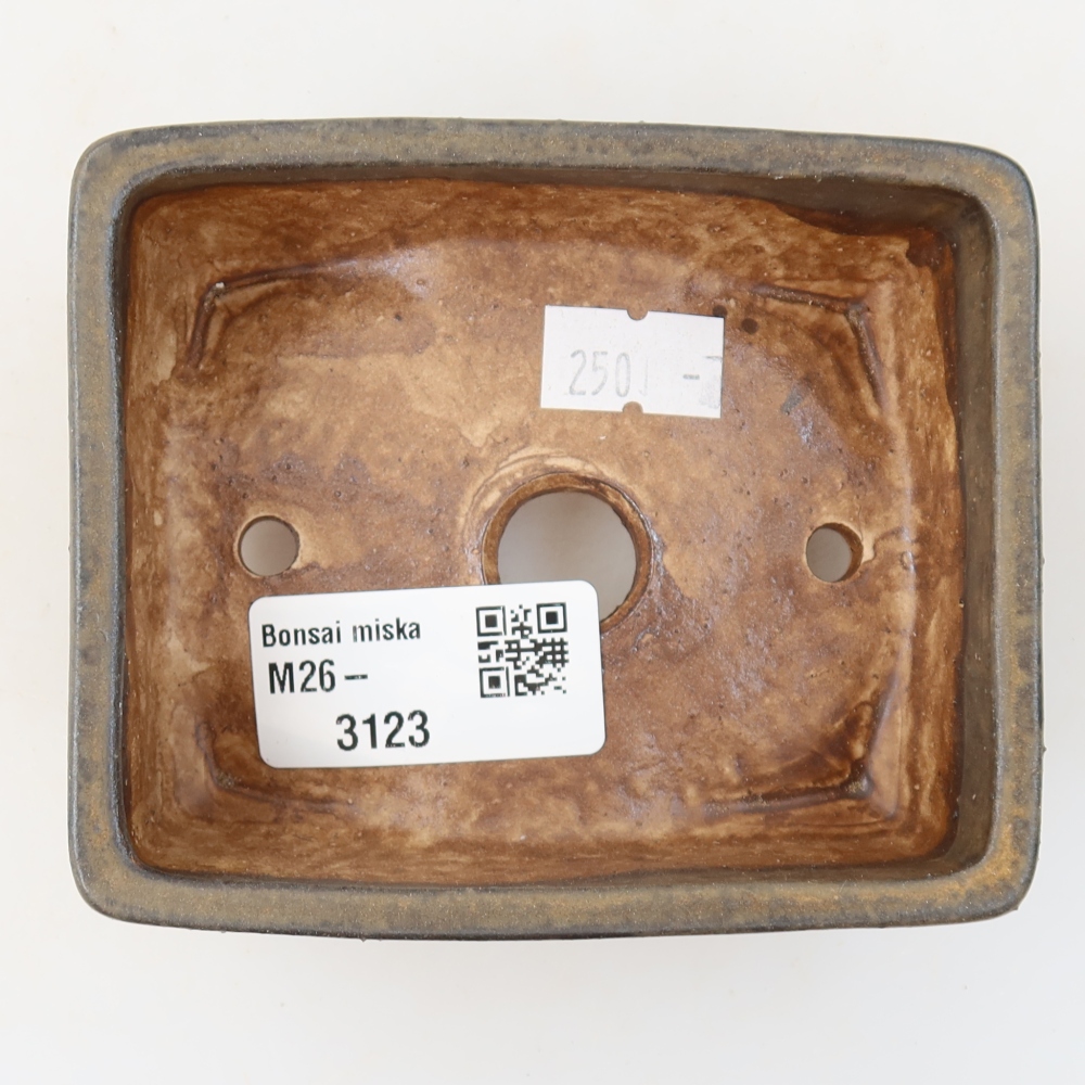 Keramická bonsai miska 10 x 8 x 4 cm, barva hnědá