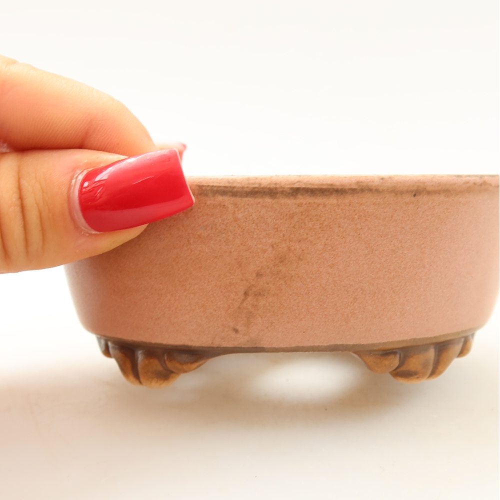 Keramická bonsai miska 9,5 x 8 x 4 cm, barva růžová