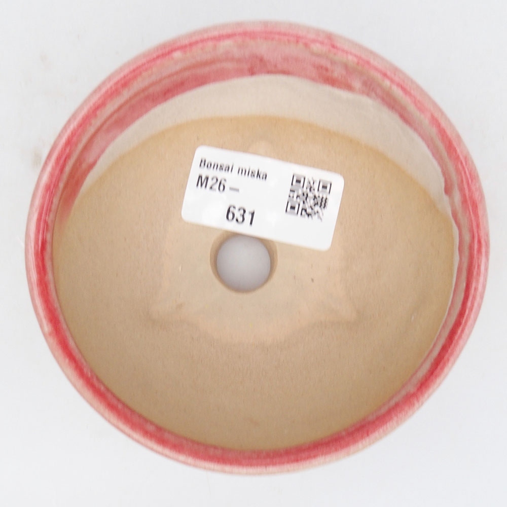 Keramická bonsai miska 9,5 x 9,5 x 5 cm, barva růžová