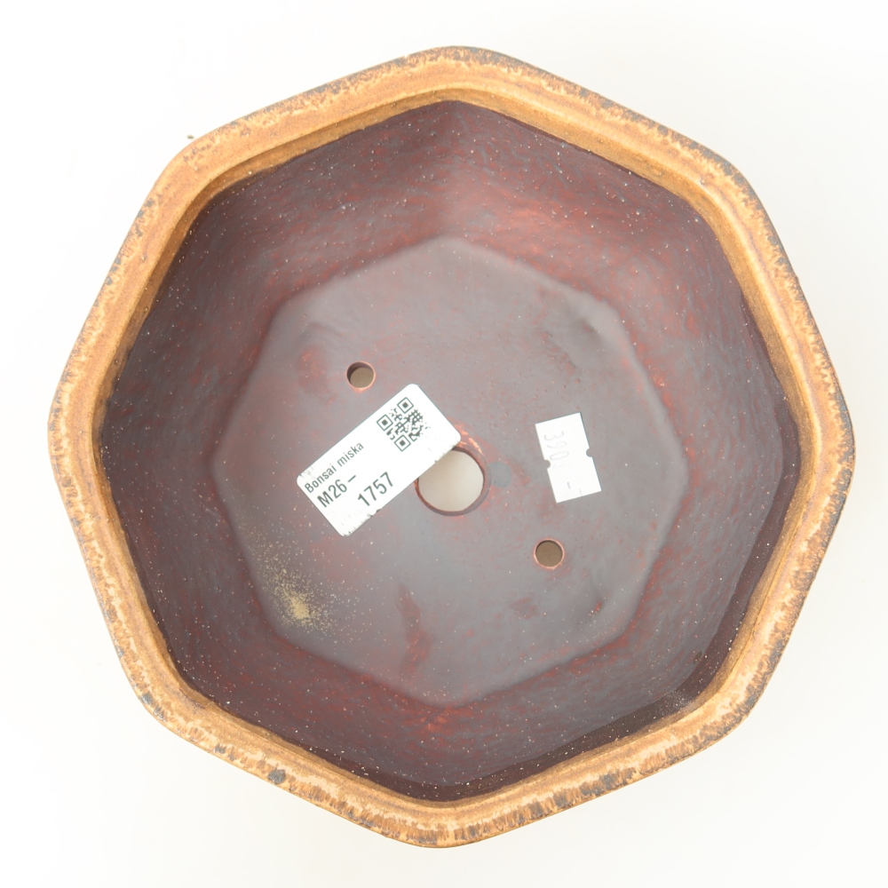 Keramická bonsai miska 17 x 16 x 6,5 cm, barva růžová
