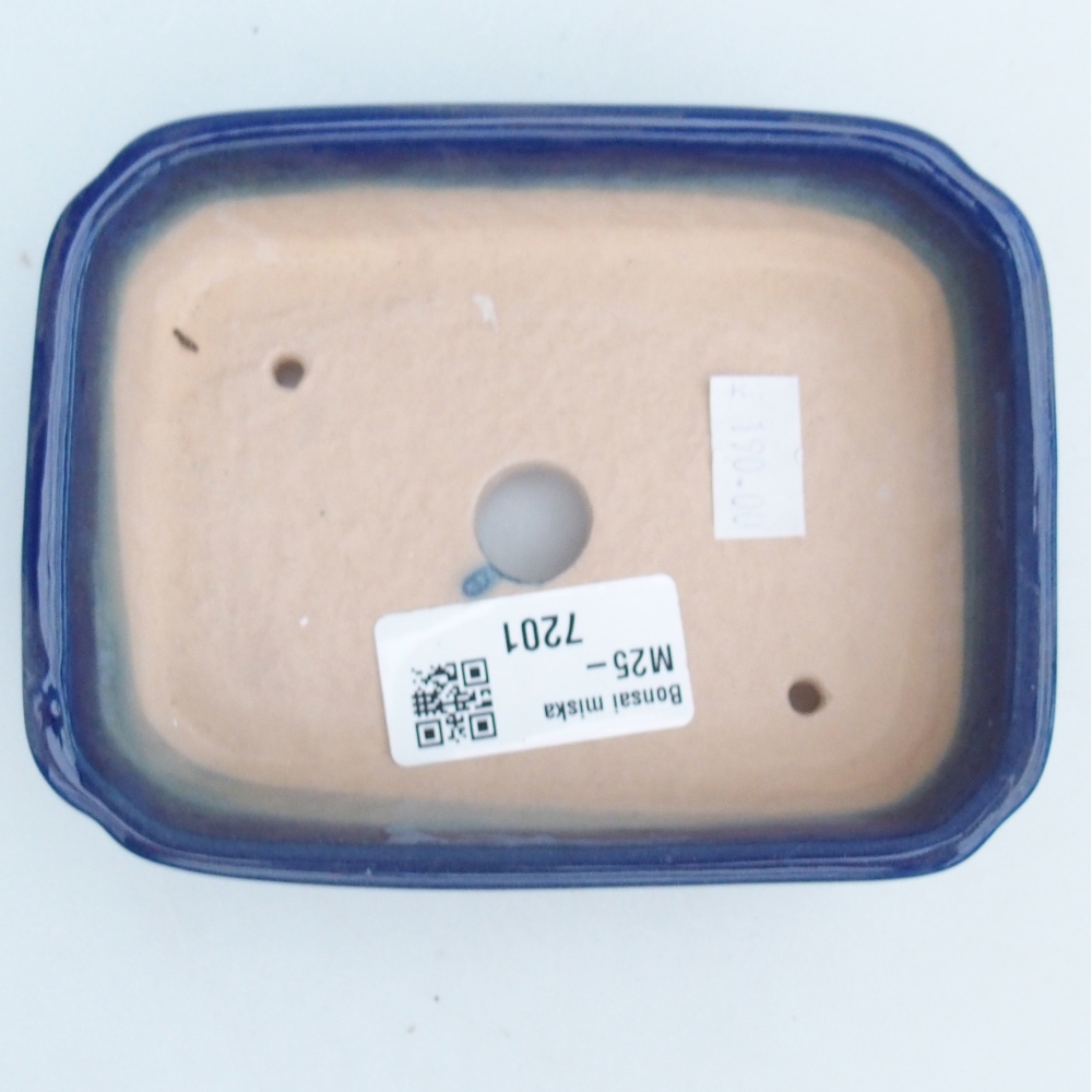 Keramická bonsai miska 12 x 9 x 3 cm, barva modrá