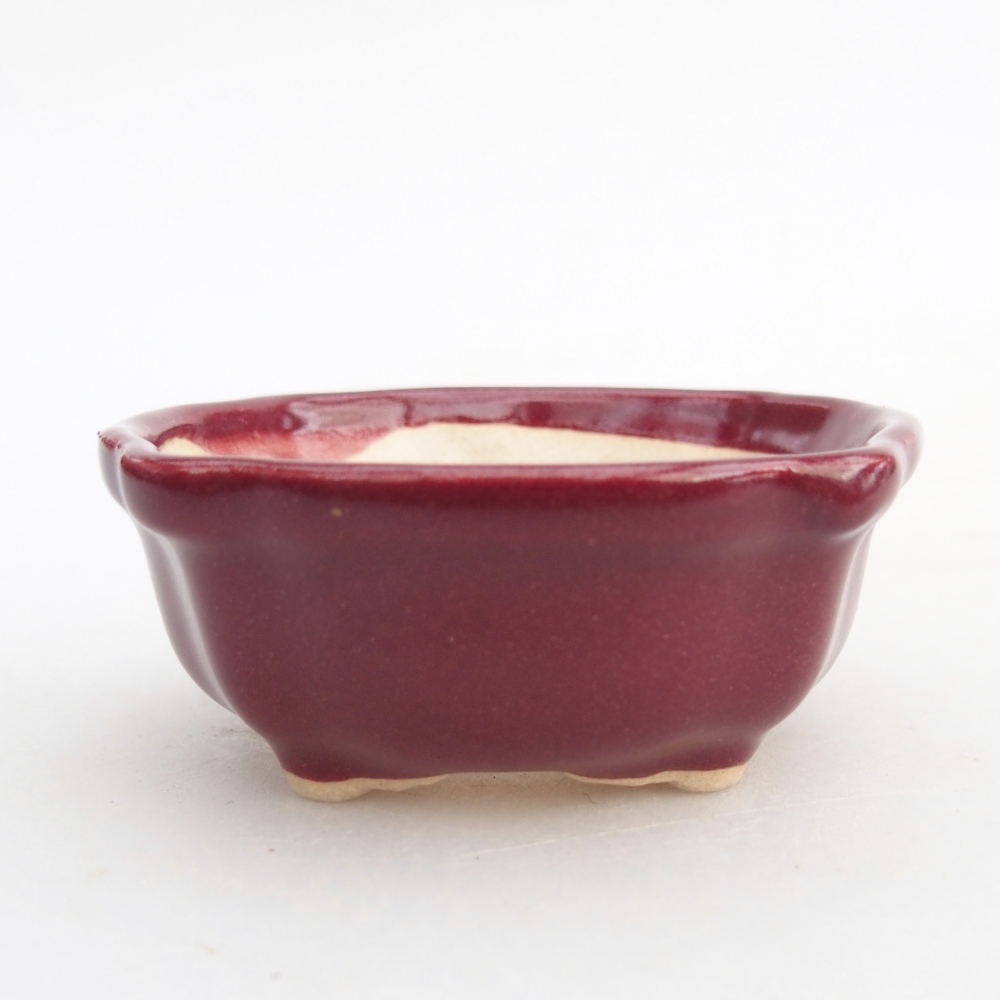 Mini bonsai miska 6,5 x 6,5 x 3 cm, barva vínová