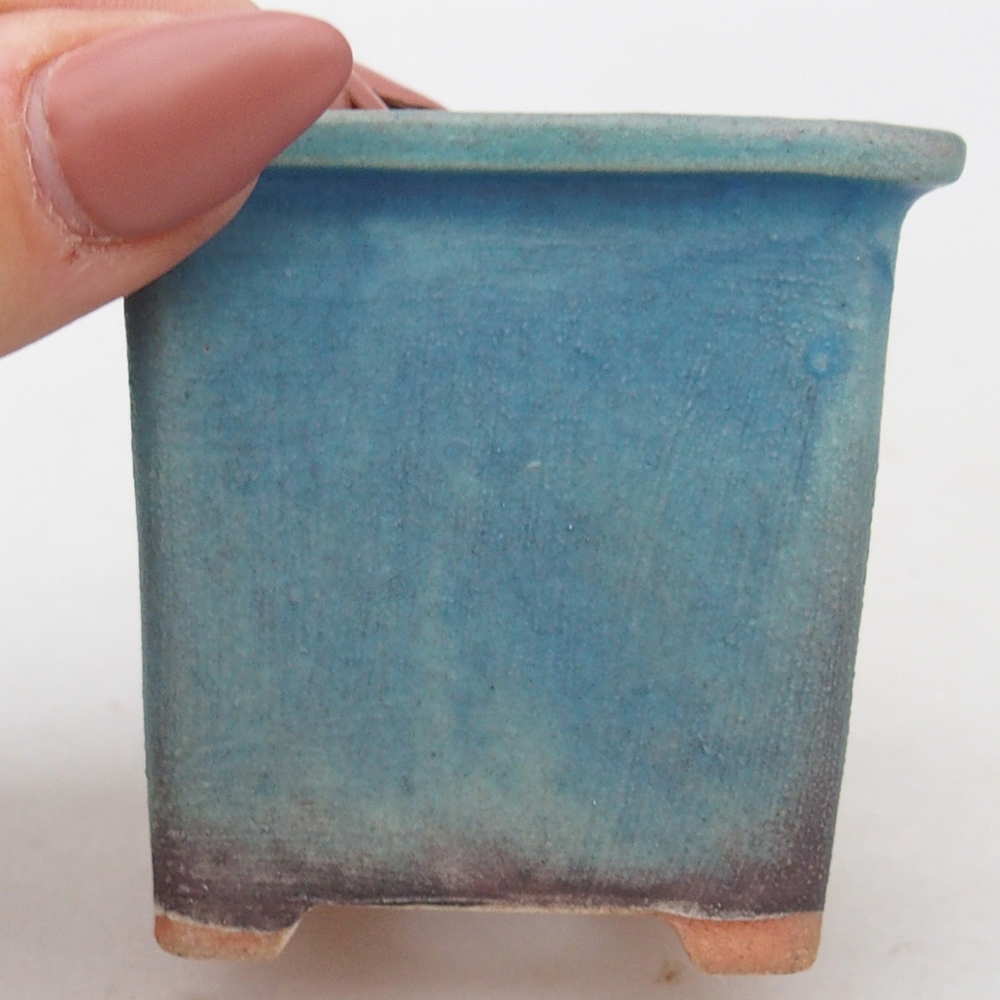 Keramická bonsai miska 5,5 x 5,5  x 5,5 cm, barva modrá