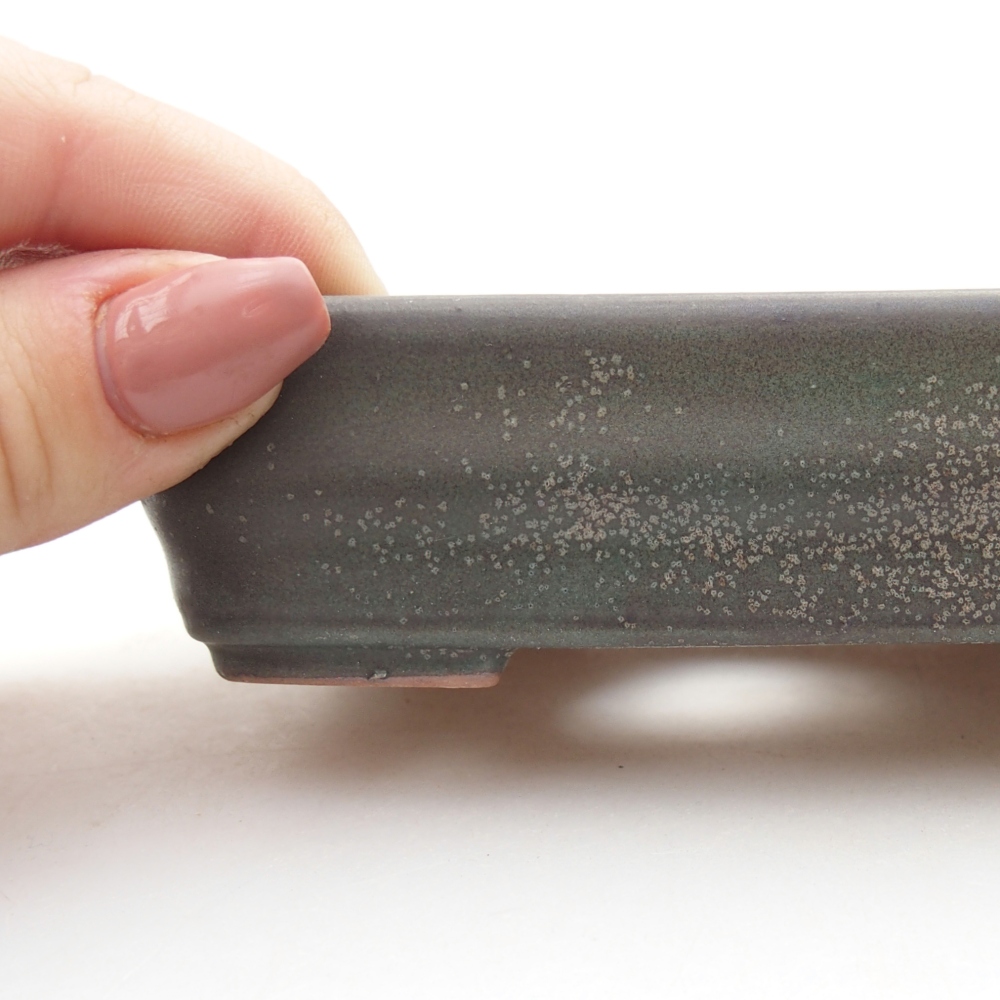 Keramická bonsai miska 11 x 8 x 3 cm, barva šedá