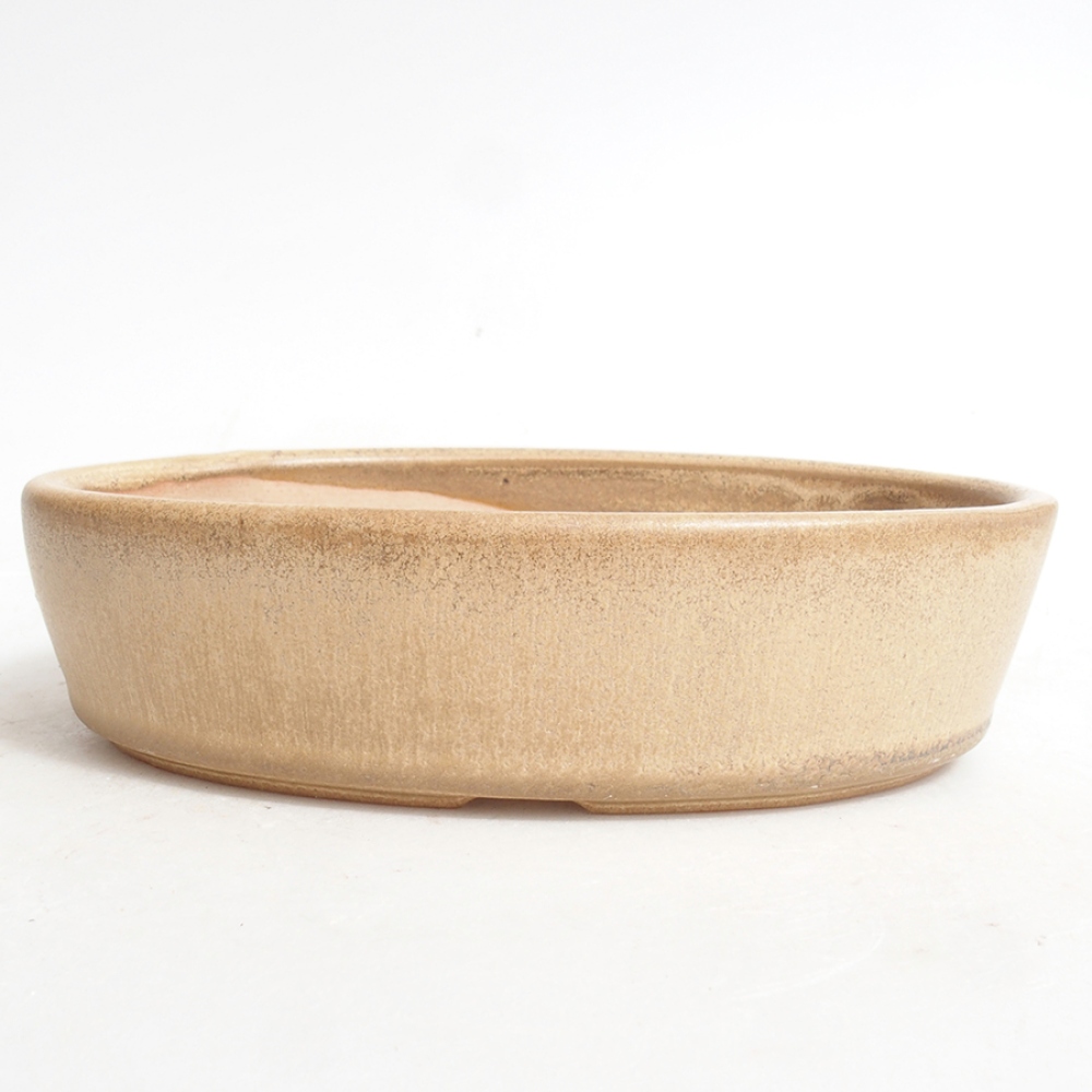 Keramická bonsai miska 16,5 x 11 x 4 cm, barva béžová
