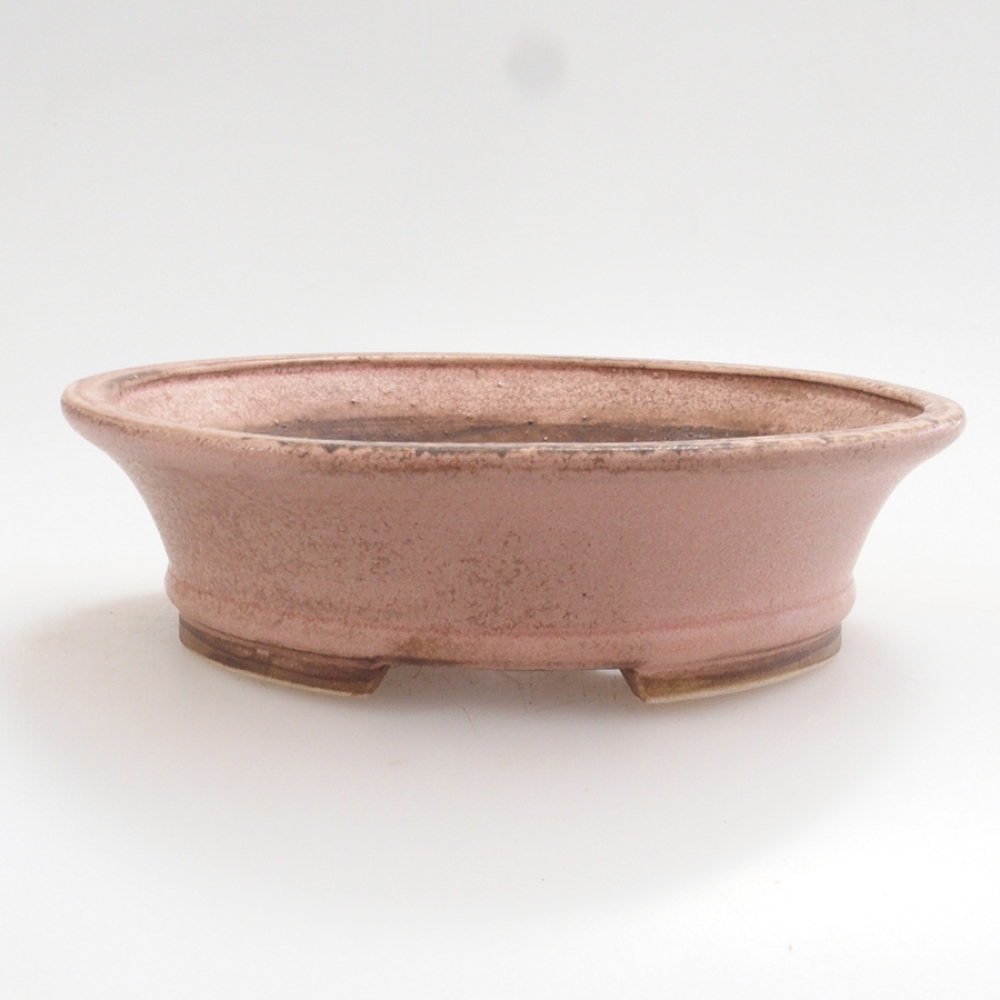 Keramická bonsai miska 13,,5 x 12 x 3,5 cm, barva růžová