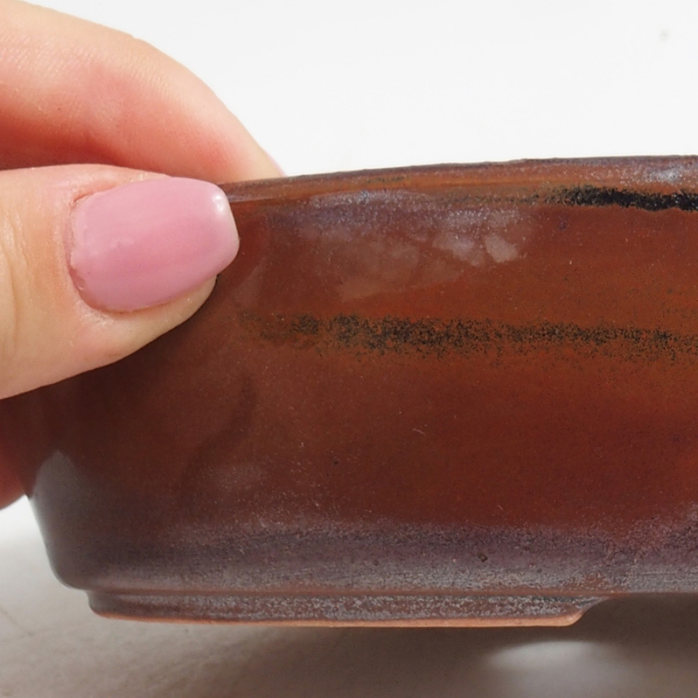 Keramická bonsai miska 15 x 9,5 x 4 cm, barva hnědá