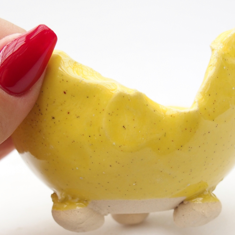 Keramická Skořápka  8,5 x 8,5 x 6 cm , barva žlutá