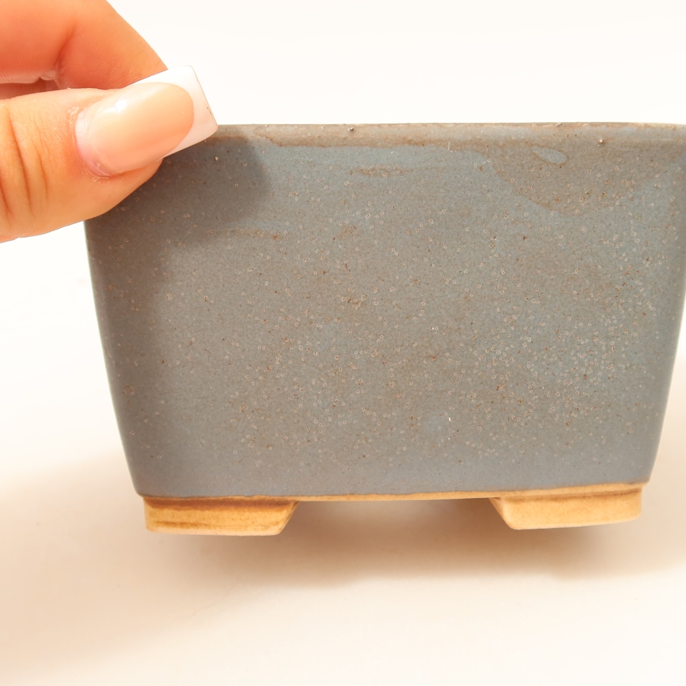Keramická bonsai miska 10,5 x 10,5 x 7 cm, barva modrá