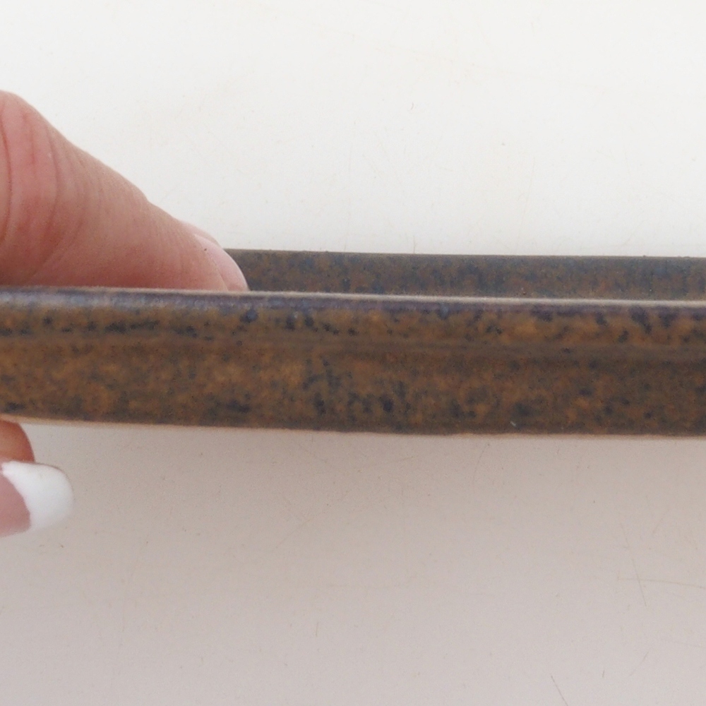 Keramická podmiska H17 -15,5 x 11 x 1 cm - hnědá