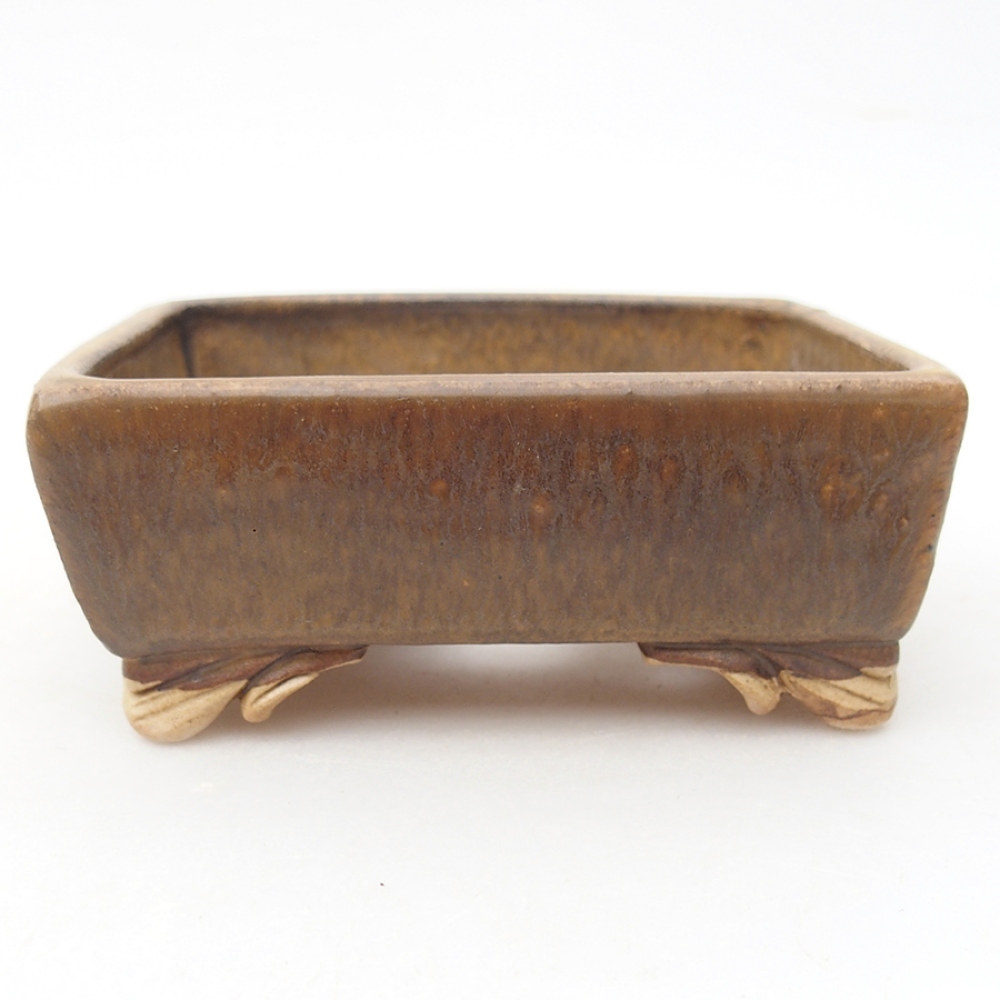 Keramická bonsai miska 10 x 8,5 x 4 cm, barva hnědá