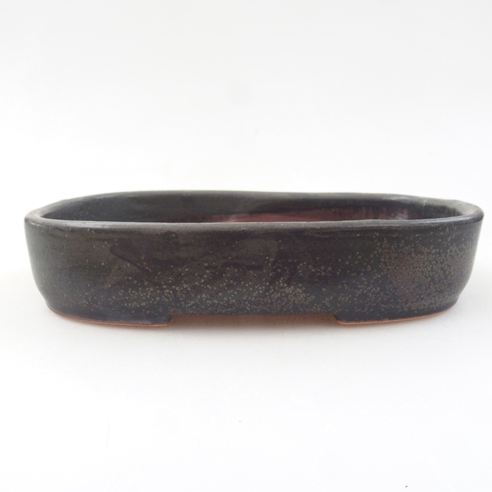 Keramická bonsai miska 16 x 11 x 3,5 cm, barva šedá