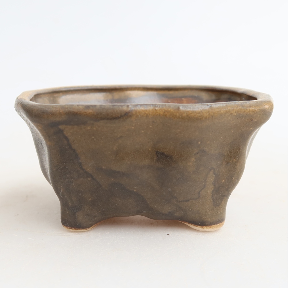 Keramická bonsai miska 7 x 7 x 3,5 cm, barva hnědá