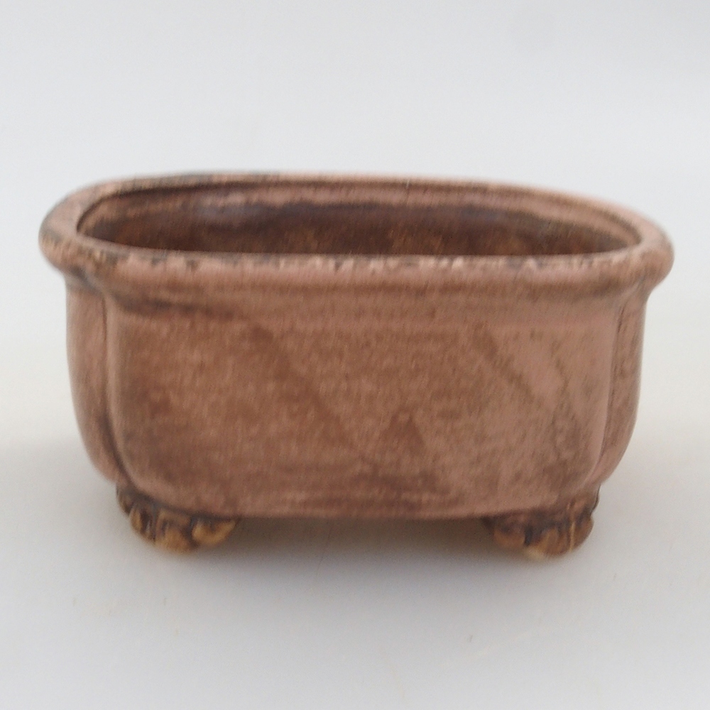 Keramická bonsai miska 7,5 x 7,5 x 3,5 cm, barva růžová