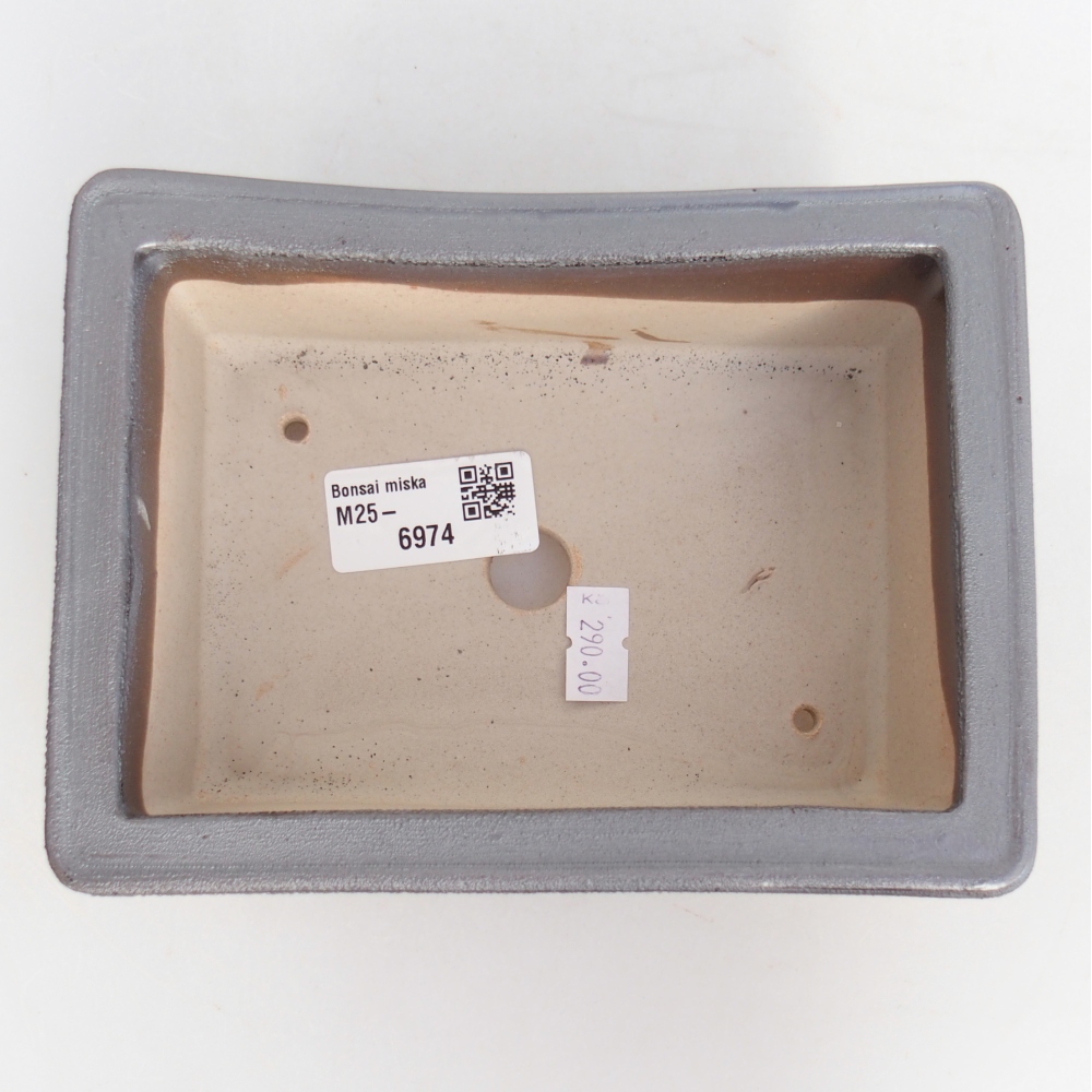 Keramická bonsai miska 16 x 12 x 6 cm, barva kovová