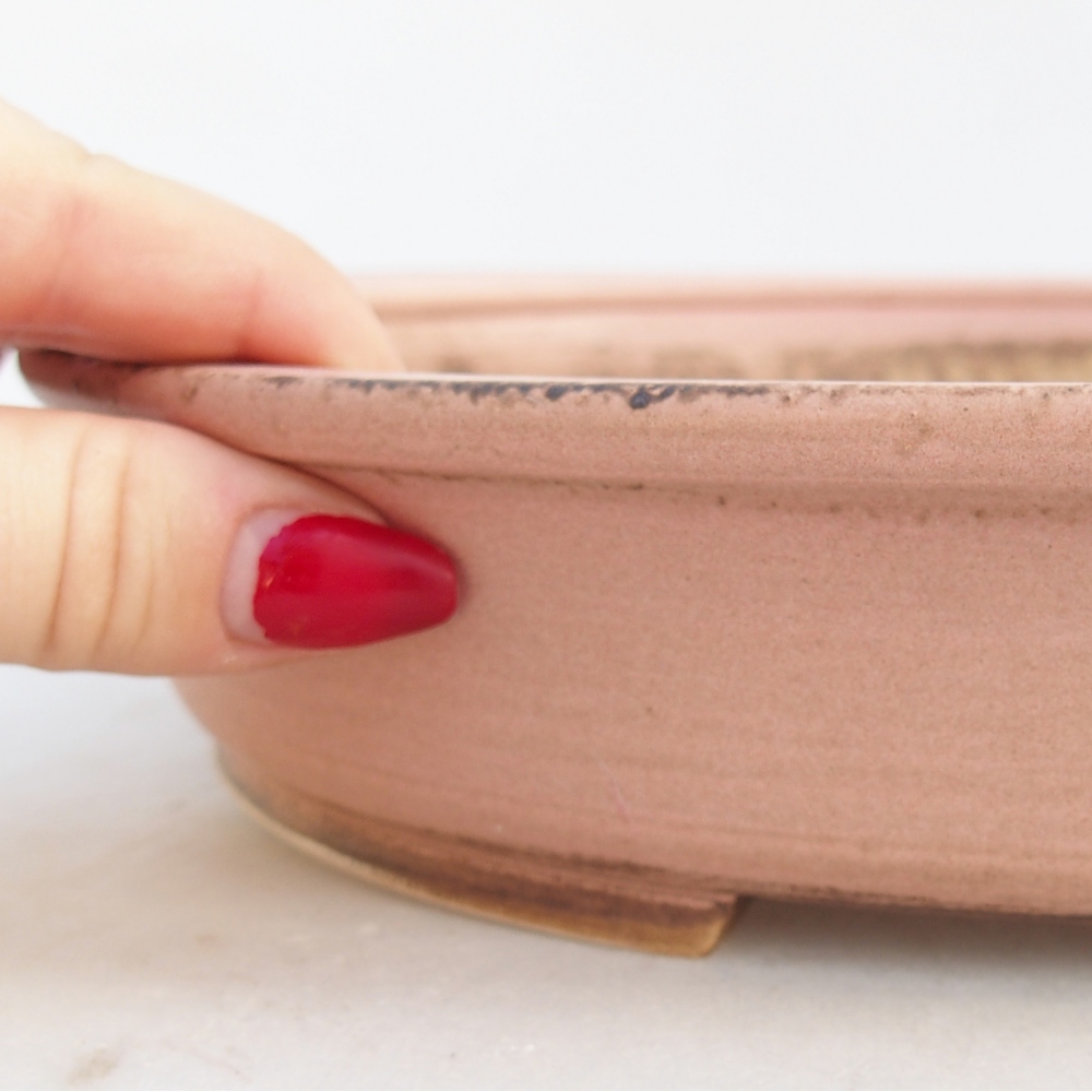 Keramická bonsai miska 24 x 21 x 5 cm, barva růžová