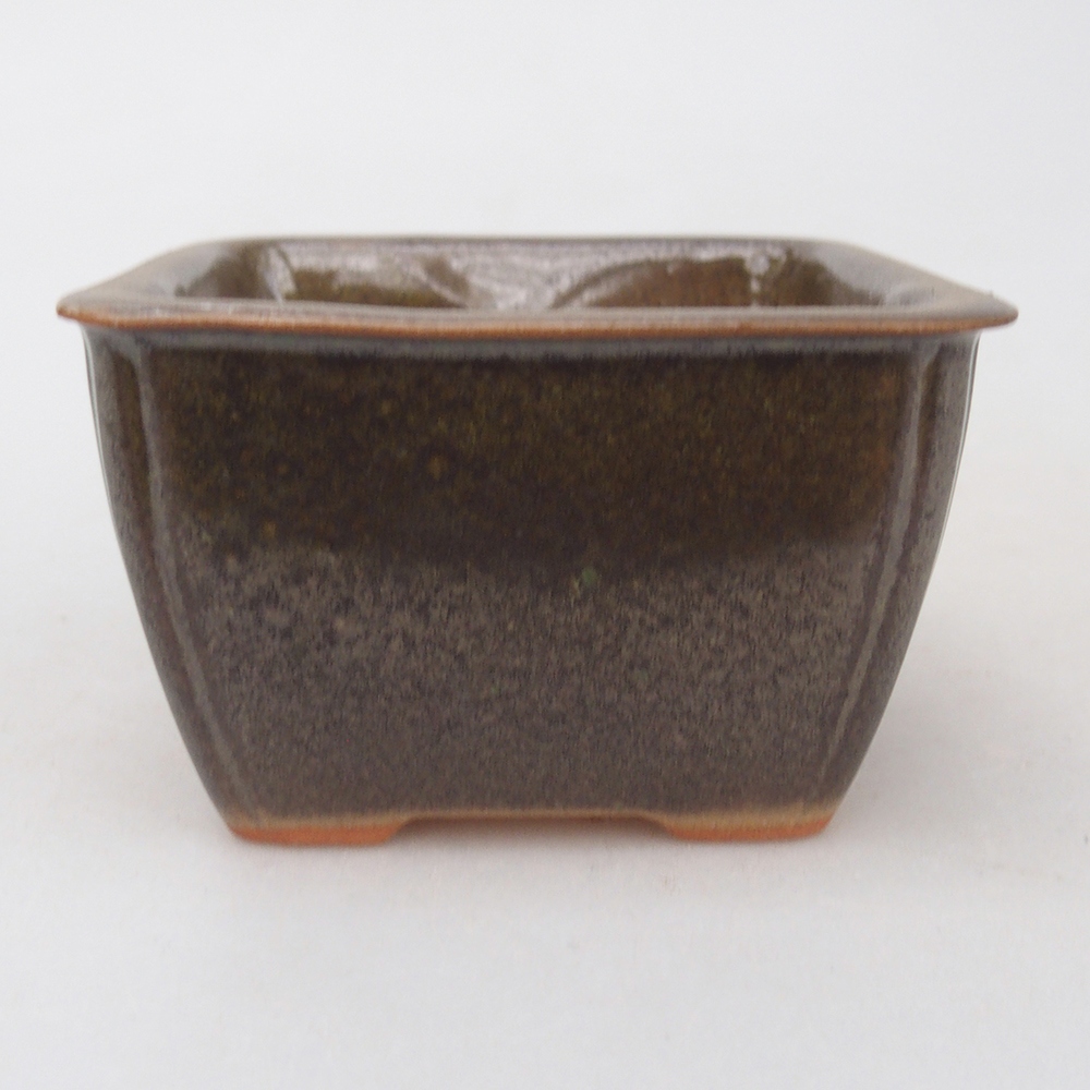 Keramická bonsai miska 8,5 x 8,5  x 5 cm, barva hnědá