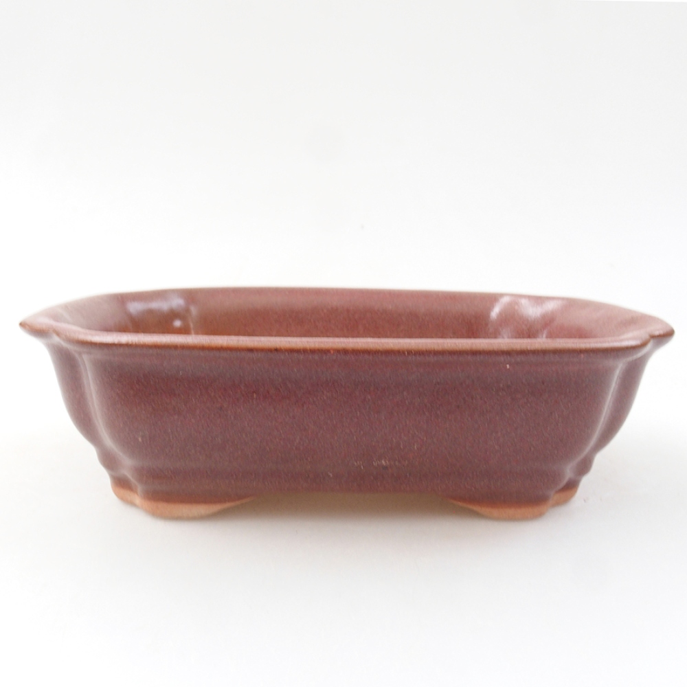 Keramická bonsai miska 16 x 12 x 5 cm, barva hnědá