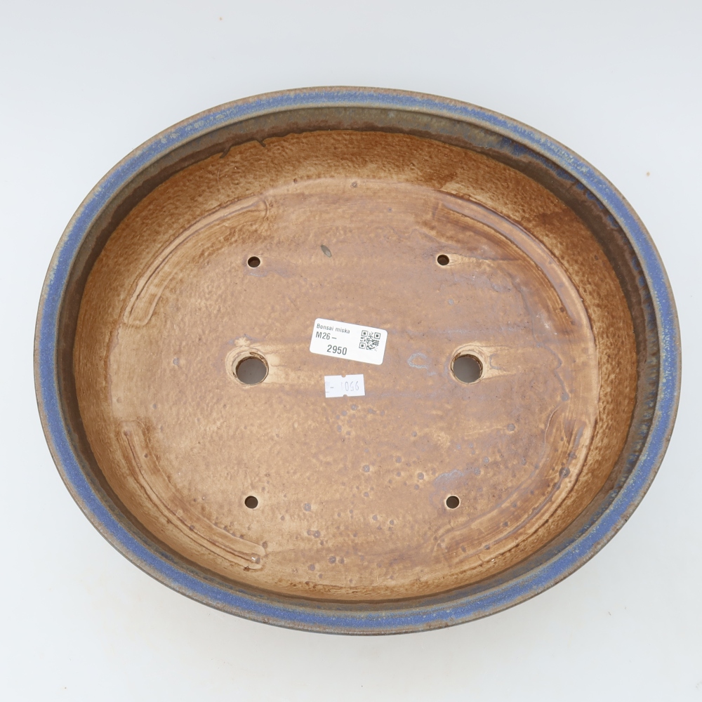 Keramická bonsai miska 31 x 27 x 7,5 cm, barva modrá