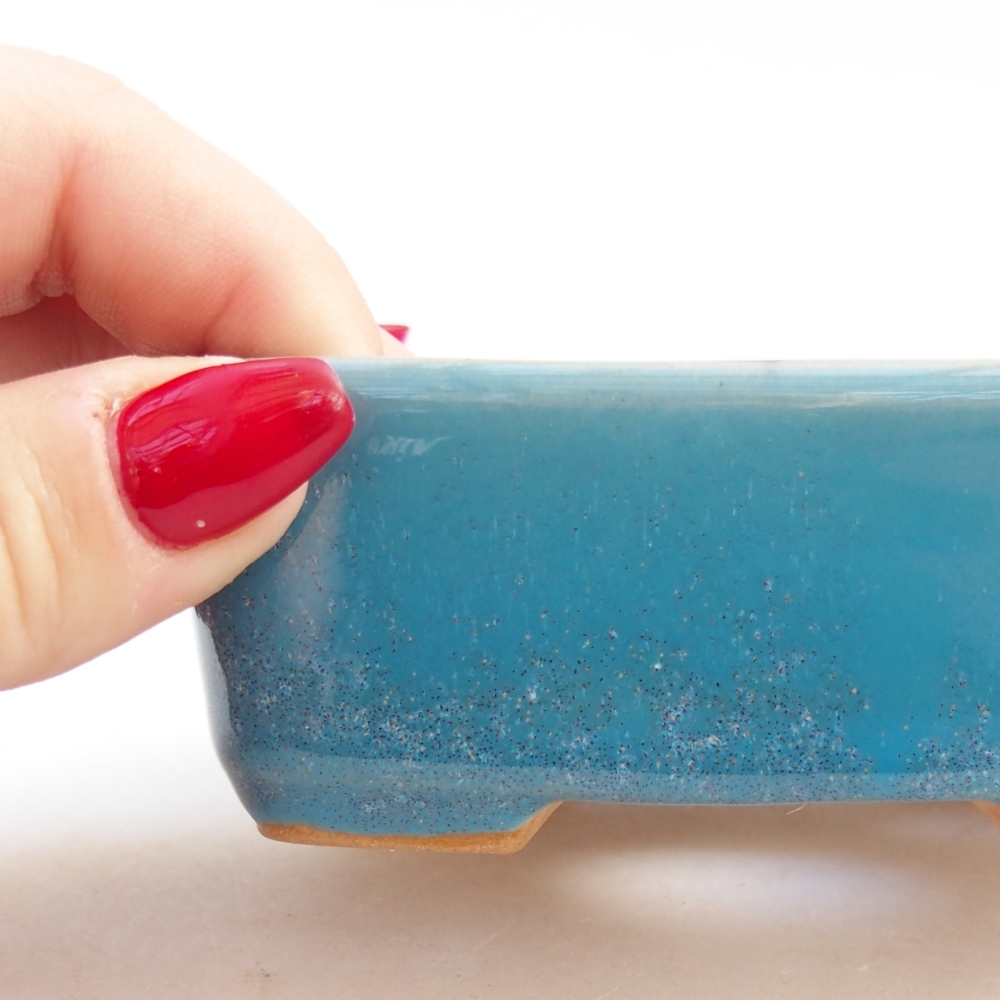 Keramická bonsai miska 9,5 x 8 x 3,5 cm, barva modrá