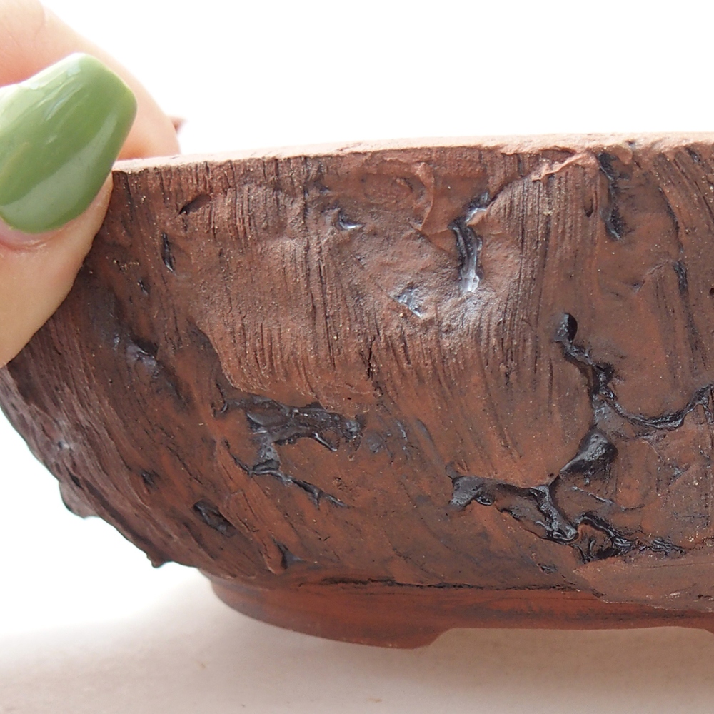 Keramická bonsai miska 16,5 x 16,5 x 5 cm, barva hnědá